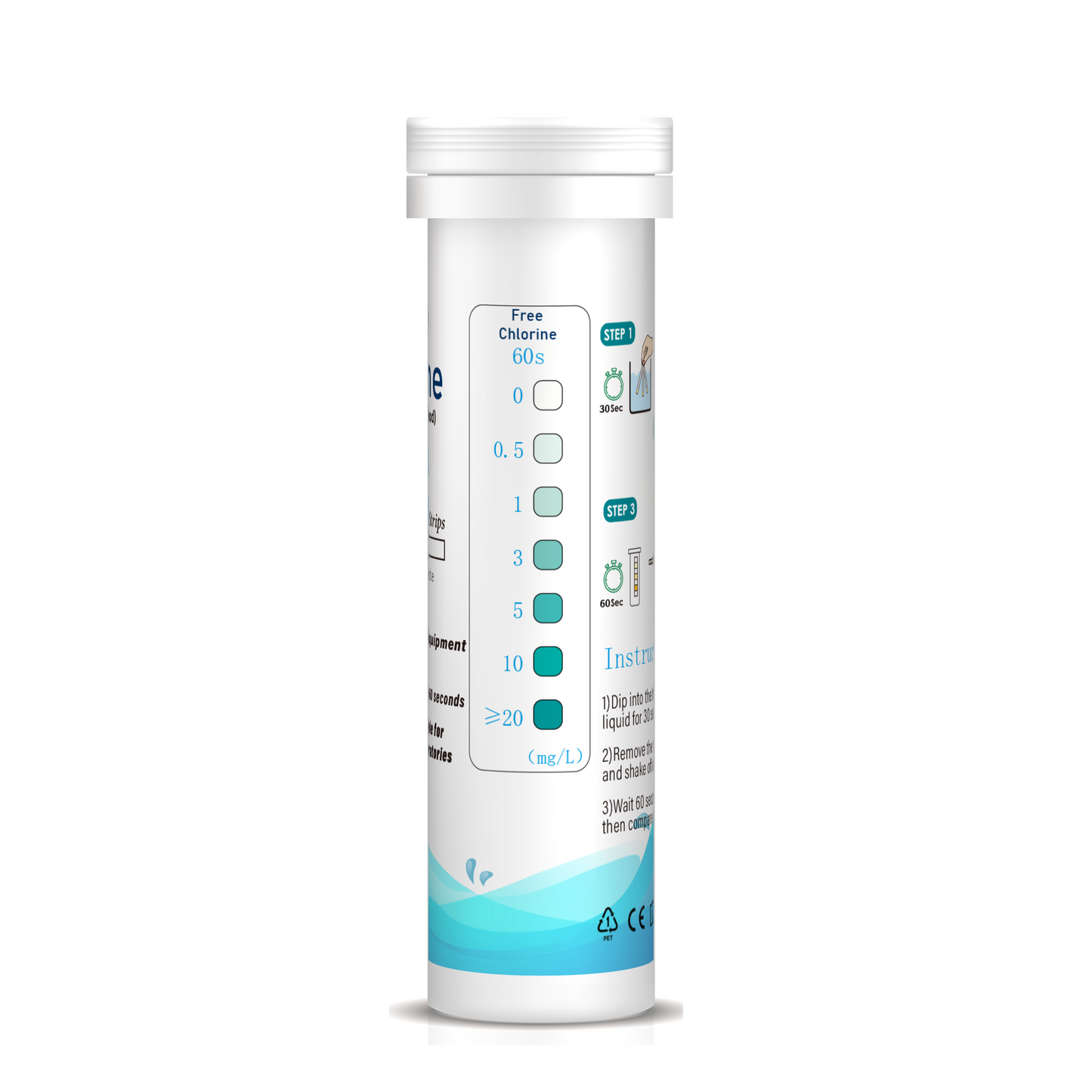 Free Chlorine Rapid Test Strips(0-20mg/L)