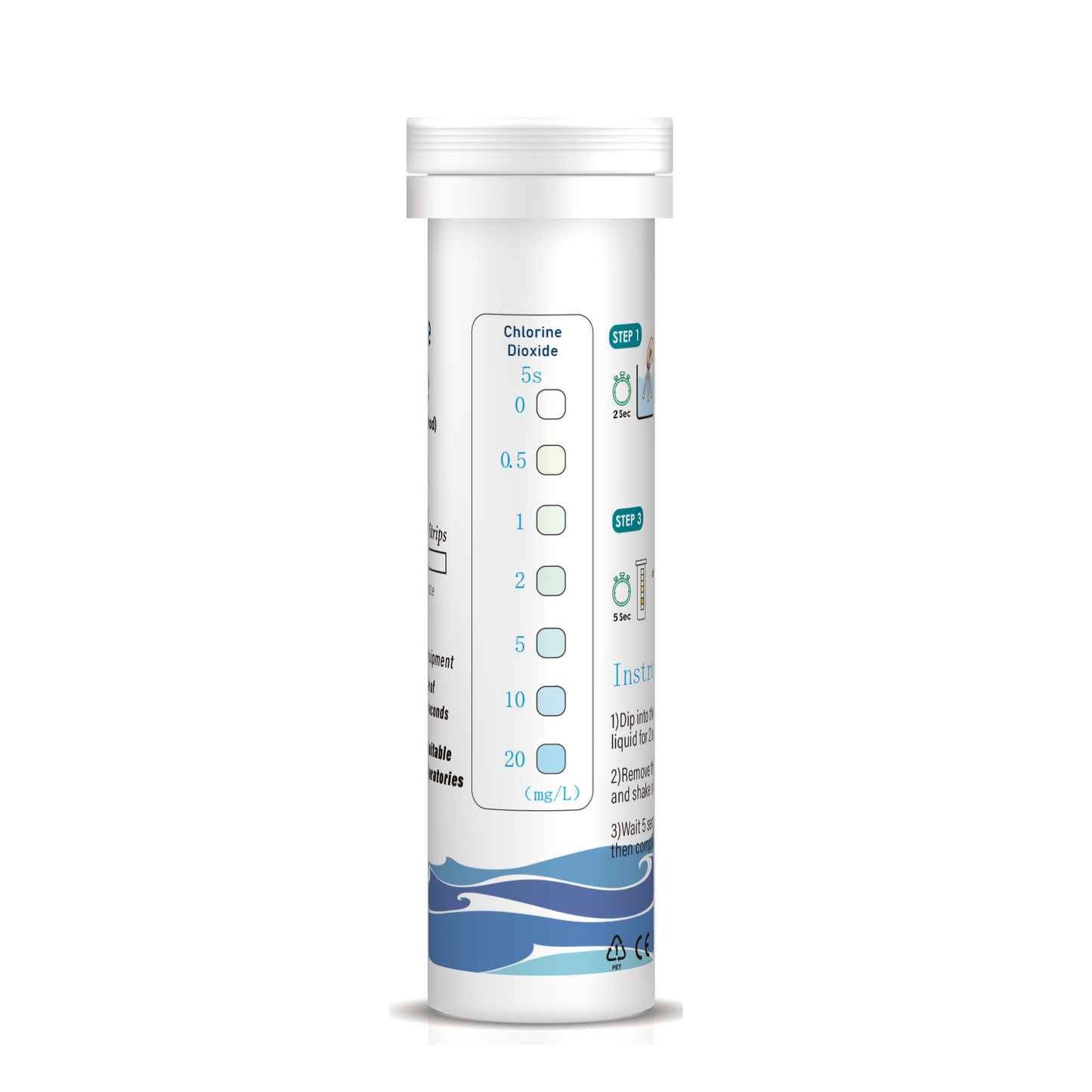 Chlorine Dioxide Rapid Test Strips(0-20mg/L)