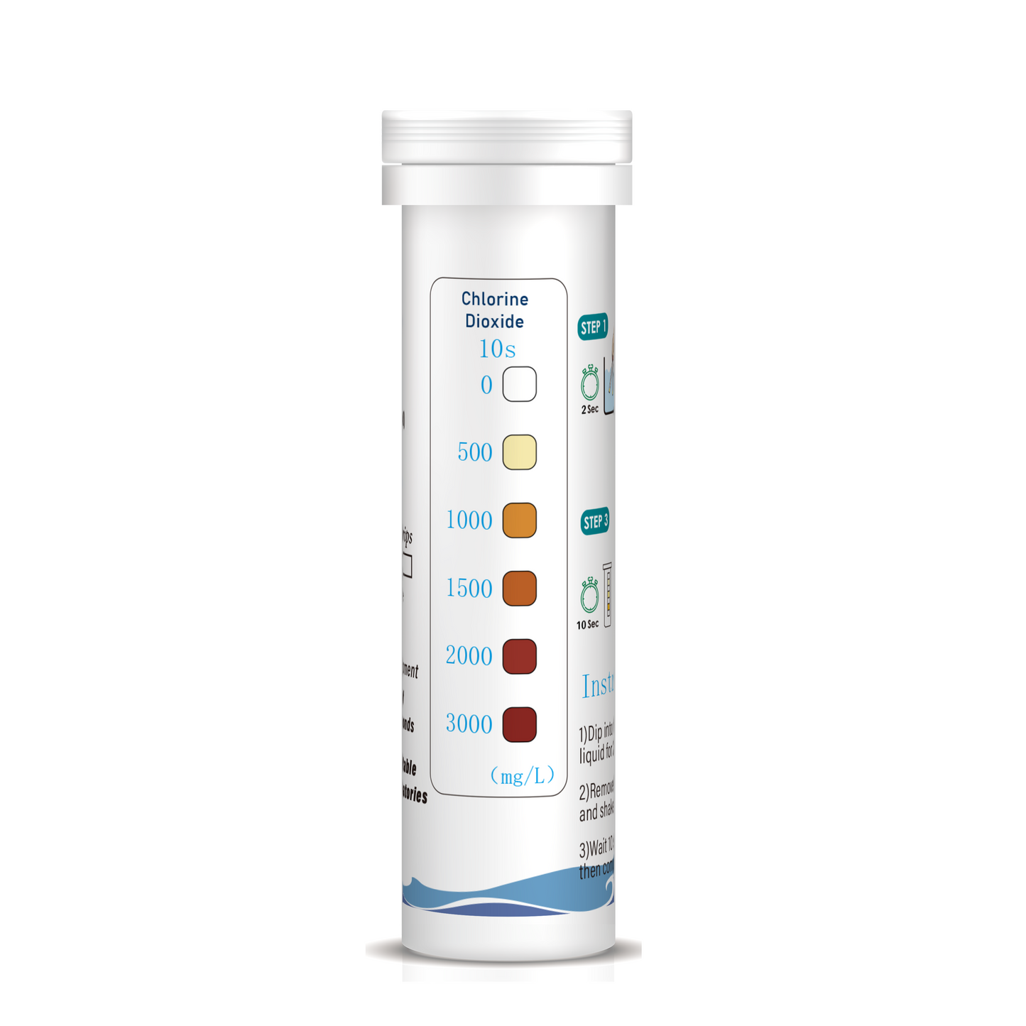 Chlorine Dioxide Rapid Test Strips(0-3000mg/L)