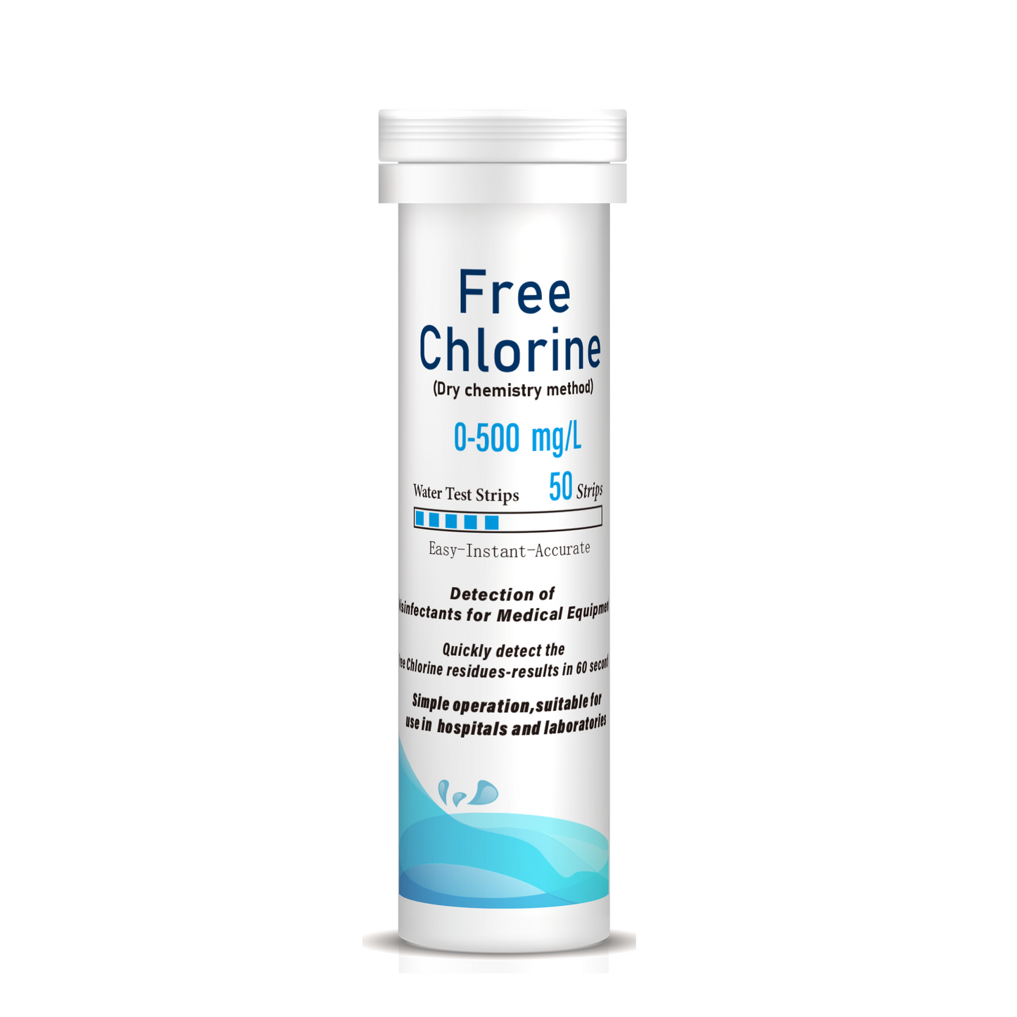 Free Chlorine Rapid Test Strips(0-500mg/L)