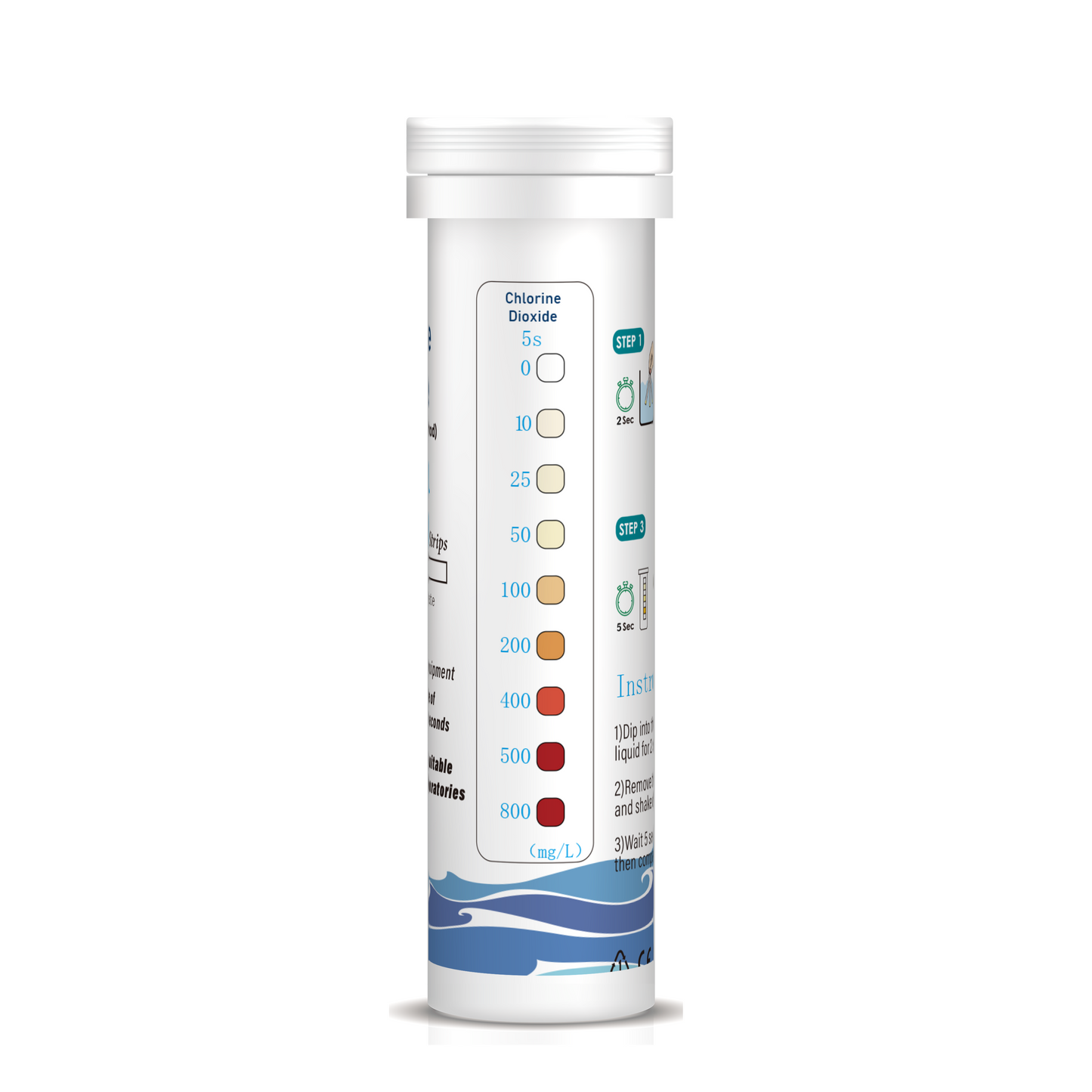 Chlorine Dioxide Rapid Test Strips(0-800mg/L)