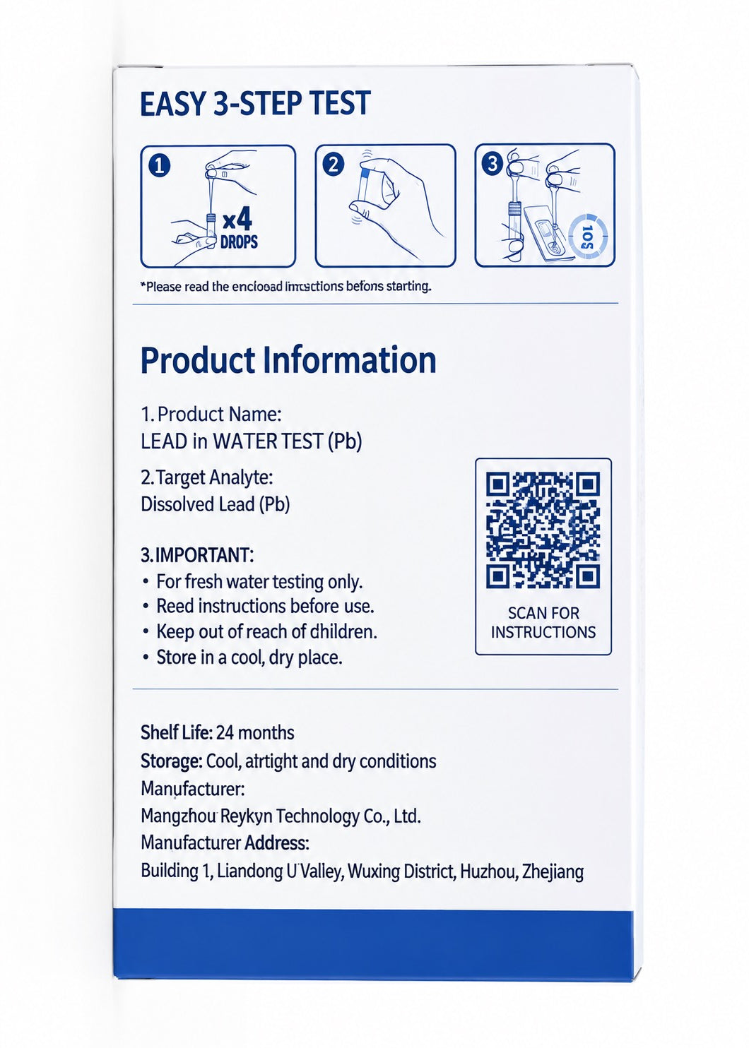 Reykon Lead in Drinking Water Test Kit