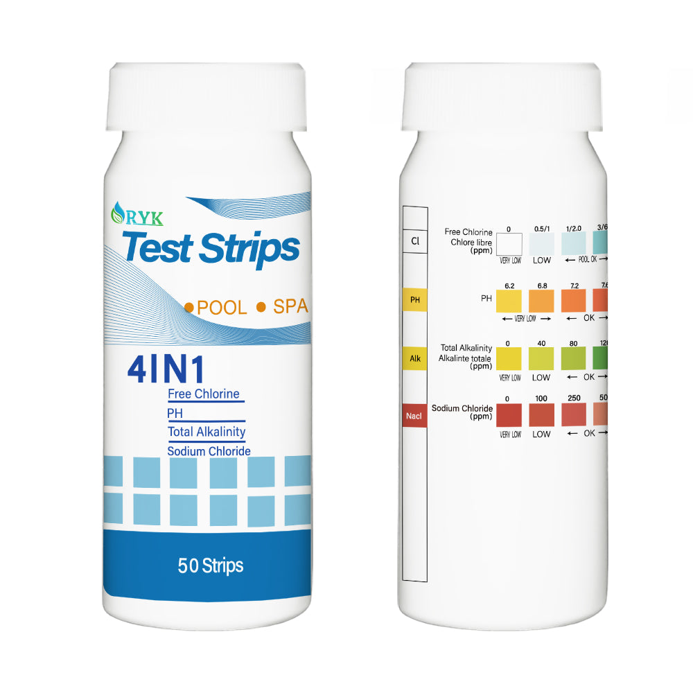 RYK 4-in-1 Water Test Strips (Cl,pH,Alk,NaCl)