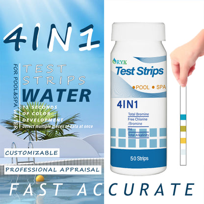 RYK 4-in-1 Water Test Strips (Cl,pH,Br,TH)