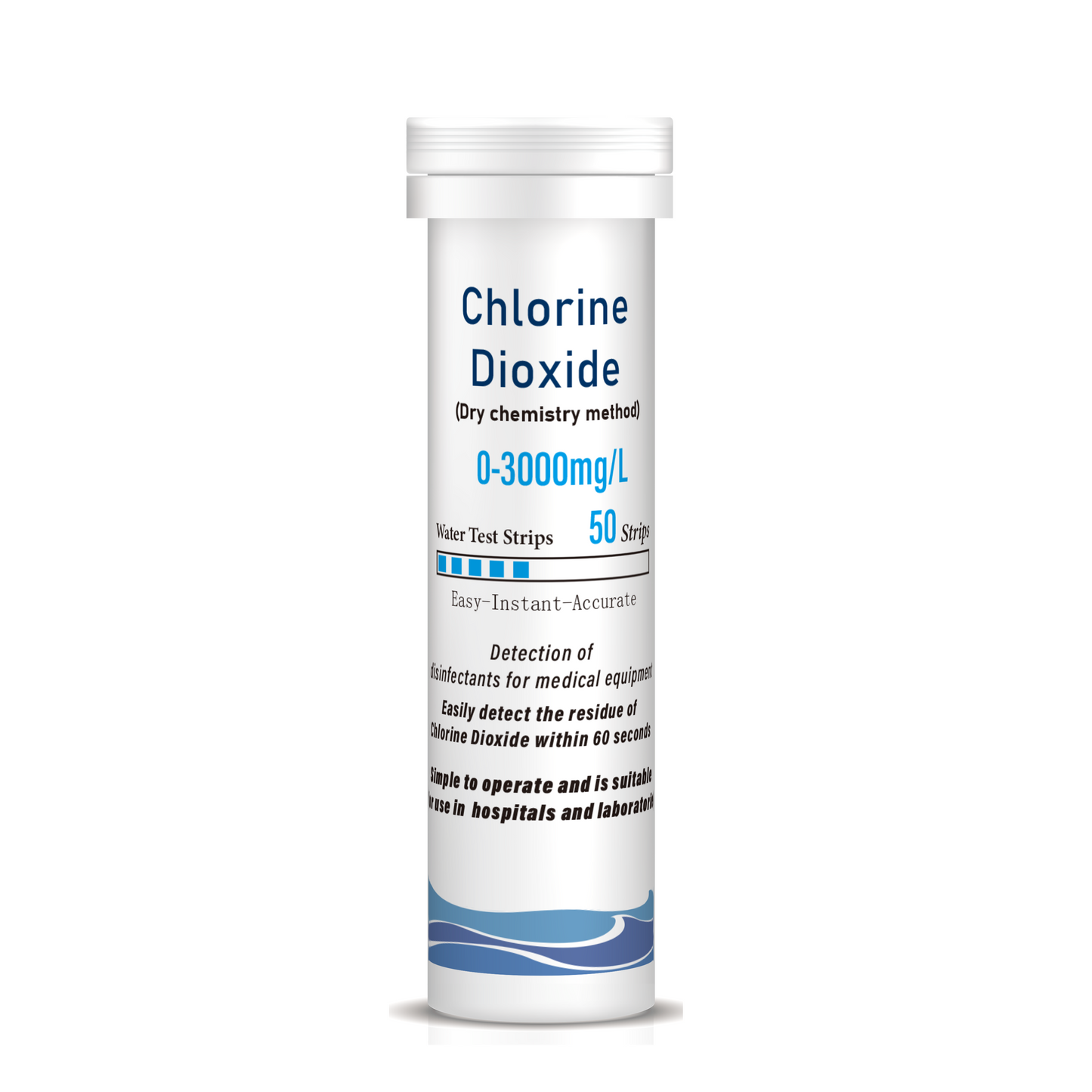 Chlorine Dioxide Rapid Test Strips(0-3000mg/L)